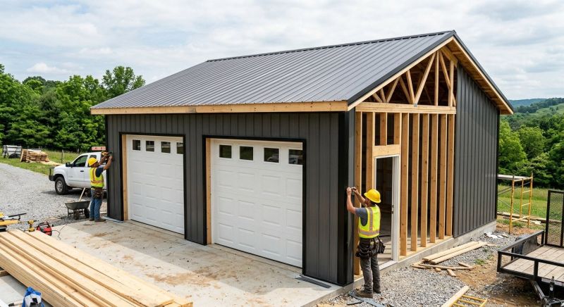 Two Story Garage Construction in South Houston, TX